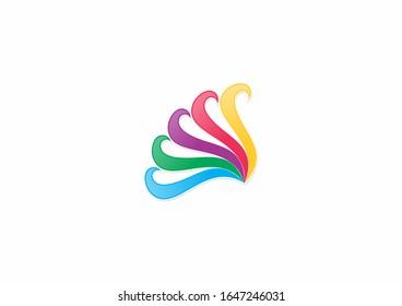 Colorful abstract shape, Curve eps10 vector