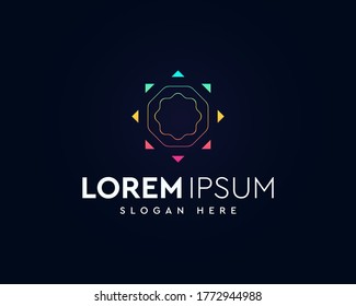 colorful abstract shape logo design