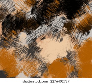 colorful abstract shape painting background, dominated by brown and gray