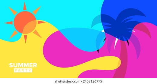 colorful abstract shape summer party background collections