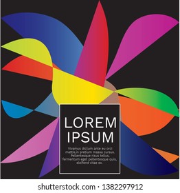 colorful abstract shape vector on black background card template invitation wedding birthday fashion show party calendar 