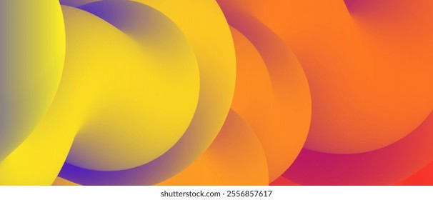 Colorful abstract shapes blend in vibrant colors