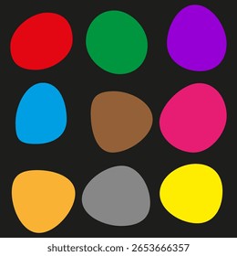 Colorful abstract shapes. Bright blob collection. Organic forms Vector. Vibrant color palette. EPS 10.
