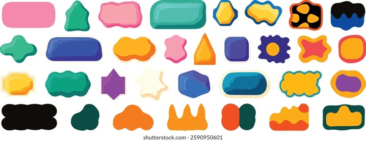Colorful Abstract Shapes Collection, Vector Illustration