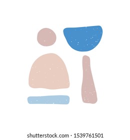 Colorful abstract shapes flat vector illustration. Conceptual geometric drawings set isolated on white background. Cool print, minimalist t shirt design element. Contemporary graphic decor