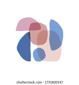 Colorful abstract shapes flat vector illustration. Conceptual geometric drawings set isolated on white background. Cool print, minimalist t shirt design element. Contemporary graphic decor