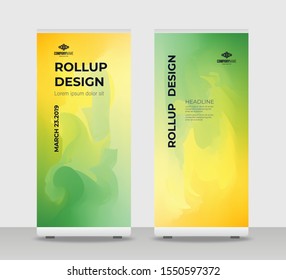 Colorful Abstract Shapes Modern Exhibition Advertising Trend Business Roll Up Banner Stand Poster Brochure flat design template creative concept. Colorful background Roll Up EPS. Presentation Cover
