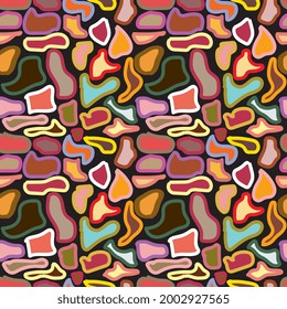 colorful abstract shapes pattern -  background , fabric texture, cushion cover pattern, floor carpet pattern