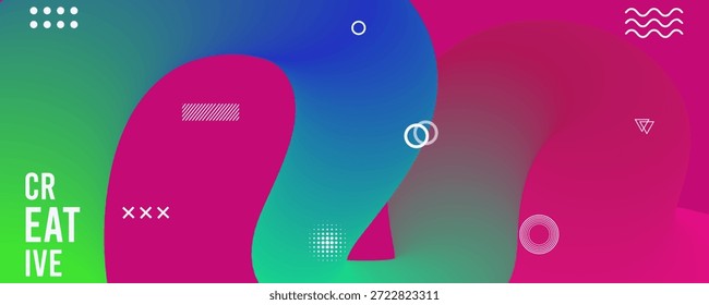 Colorful abstract shapes and patterns for creative design projects