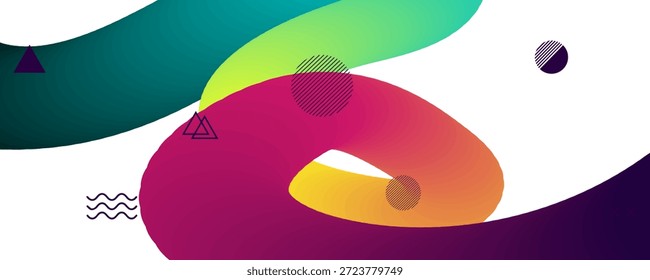 Colorful abstract shapes and patterns on smooth background