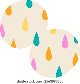 Colorful abstract shapes with patterns and playful designs. Vector Illustration.