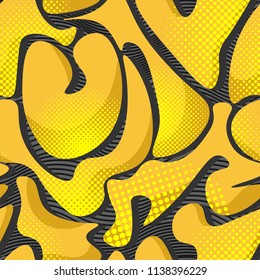 Colorful Abstract Shapes Seamless Pattern. Wallpaper Background