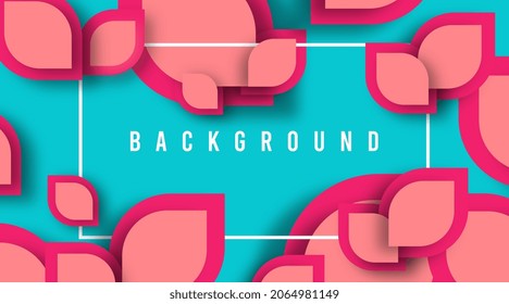 Colorful abstract shapes with shadow in background illustration