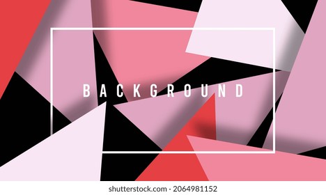Colorful abstract shapes with shadow in background illustration