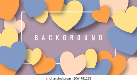 Colorful abstract shapes with shadow in background illustration
