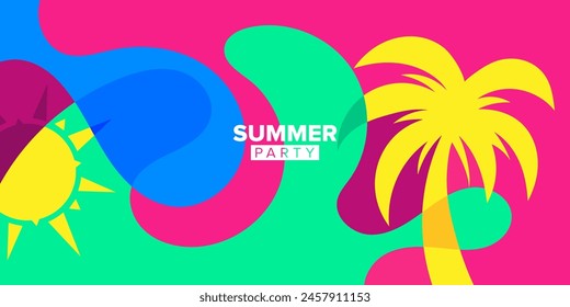 colorful abstract shapes summer party background collection