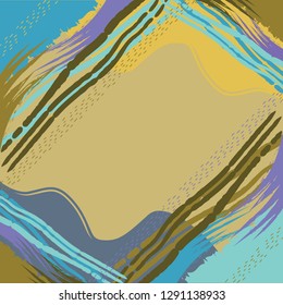 Colorful abstract silk scarf pattern with splash brush. Hijab style