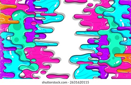 Lodo abstrato colorido do fundo de grafite em cores neon. Ilustração de vetor de lodo de néon colorido e brincalhão
