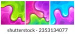 Colorful abstract slimy wave backgrounds. Glitter mixed slime textures. Vector illustration.