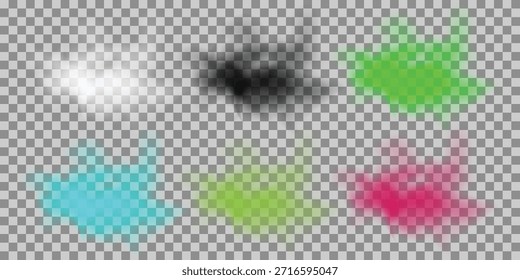 Colorful abstract smoke and dust elements create a vibrant design background with soft flowing shapes perfect for creative projects EPS vector