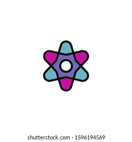 Colorful abstract spin logo design template