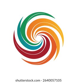 Colorful abstract spiral design representing energy motion and creative flow on white background