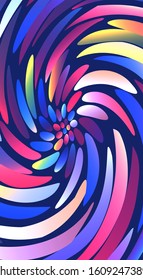 Colorful abstract spiral liquid paint background. Modern screen vector design for mobile app