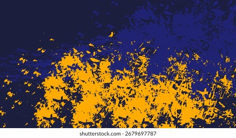 Textura de abertura abstrata colorida com traços dinâmicos de amarelo e roxo em um fundo marinho profundo.