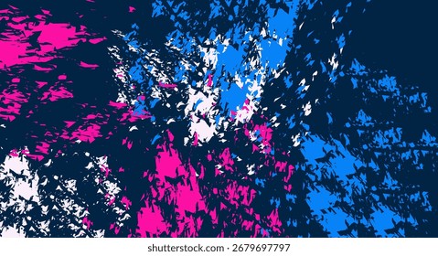 Farbige abstrakte Splash-Textur mit dynamischen Strichen von blau, und rosa auf einer tiefen Marine.
