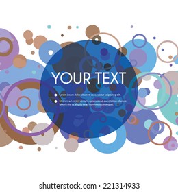 Colorful Abstract Spotted Rings Pattern Background with Transparent Label for Your Text