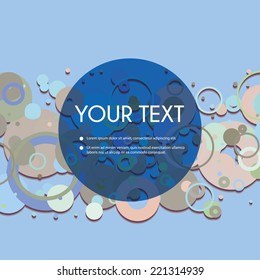Colorful Abstract Spotted Rings Pattern Background with Transparent Label for Your Text