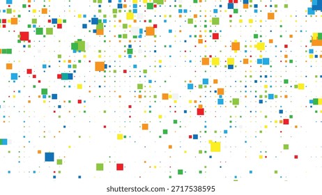 Fondo cuadrado abstracto colorido del patrón del confeti con la Ilustración vectorial de movimiento juguetona