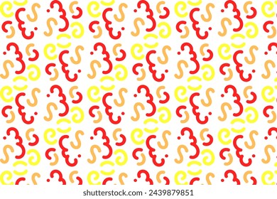 Colorful abstract squiggle seamless pattern. Children doodle hand drawn background. Vector illustration