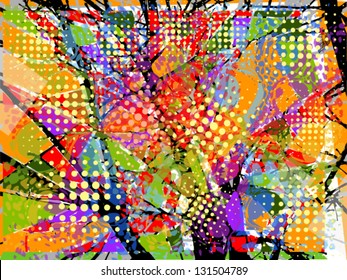 Colorful abstract. stained-glass window