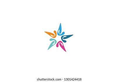 Colorful abstract star logo