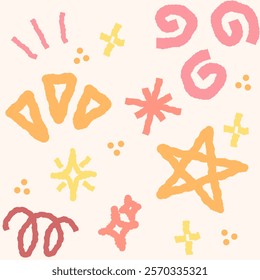 Colorful Abstract Starry Night Pattern with Soft Pastel Sparkles - Fun and Playful Design for Kids, Babies, and Astronaut Themes