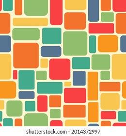 Colorful abstract stone wall texture background, seamless pattern, vector illustration