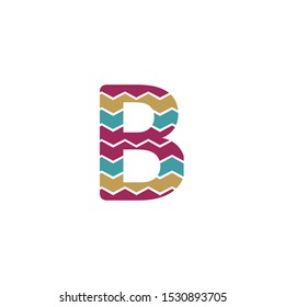 Colorful Abstract Stripe Letter B logo icon design concept.
