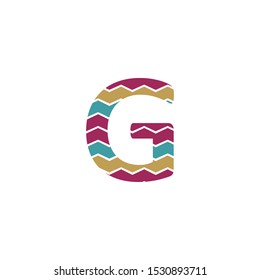 Colorful Abstract Stripe Letter G logo icon design concept.