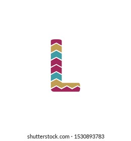 Colorful Abstract Stripe Letter L logo icon design concept.