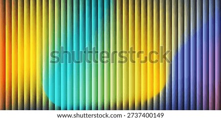 Colorful abstract striped gradient background with glowing circular light effects, modern vibrant geometric ribbed fractal glass design for technology, digital, business, and artistic projects