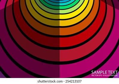 Colorful abstract striped vector background illustration - Vector rainbow color striped  background template