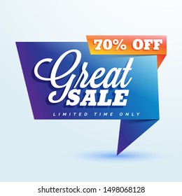 Colorful abstract style popup Great Sale illustration
