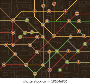 Colorful abstract subway map