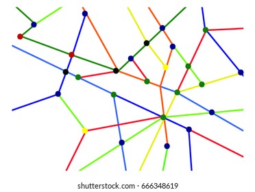 Colorful abstract subway map.