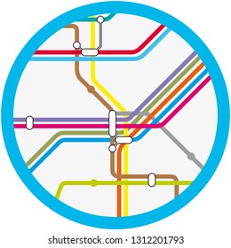 a colorful abstract subway, metro vector map