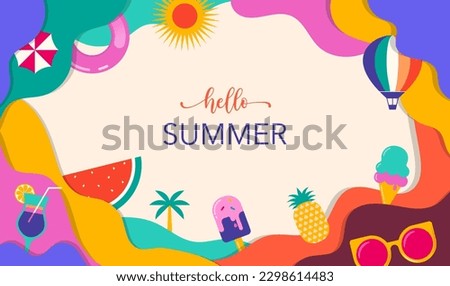 Colorful Abstract Summer Background, poster, banner. Summer sale, summer fun concept design promotion design