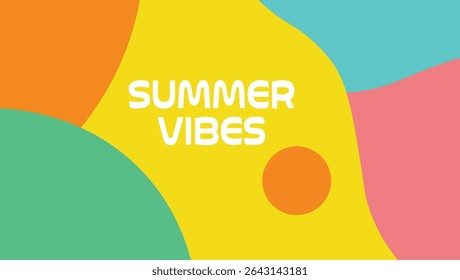 Fundo abstrato colorido das vibrações de verão com várias cores brilhantes e projeto de composição de texto