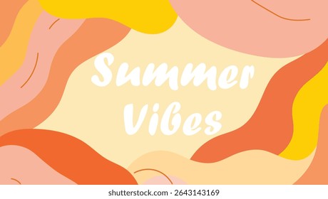 Colorido abstrato verão vibes ilustração com design gráfico moderno e paleta de cores quente na moda