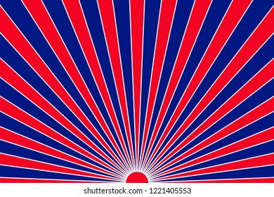Colorful abstract sun rays vector background. Colors of Great Britain flag